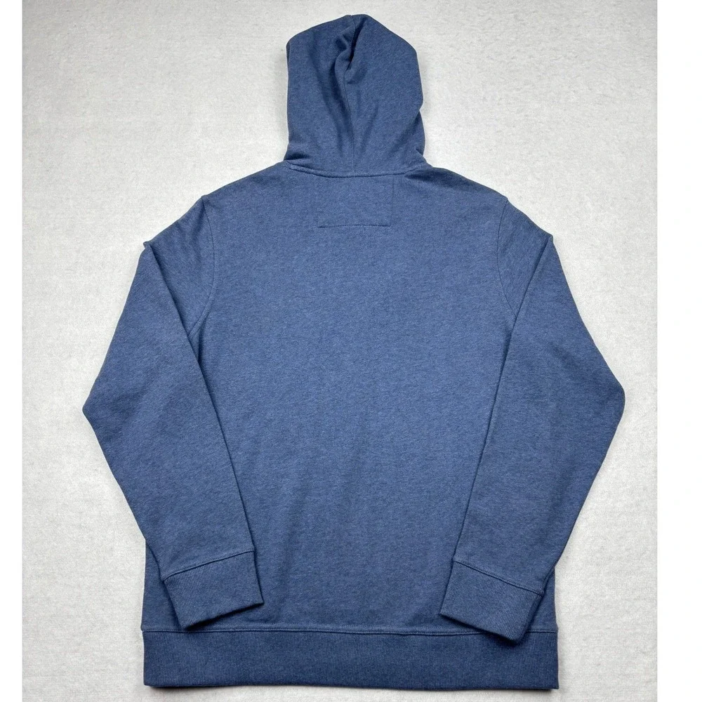 Banana Republic Mens Organic Cotton French Terry Hoodie Navy Heather Blue L NEW